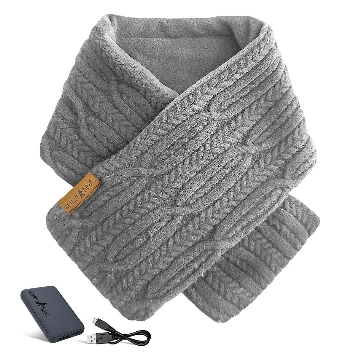 Saip 5V Battery Heated Cable Knit Wrap Scarf - Image 14