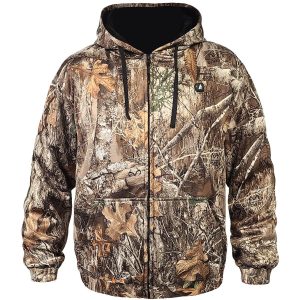 Saip 5V Battery Heated Hunting Hoodie Jacket - Camouflage
