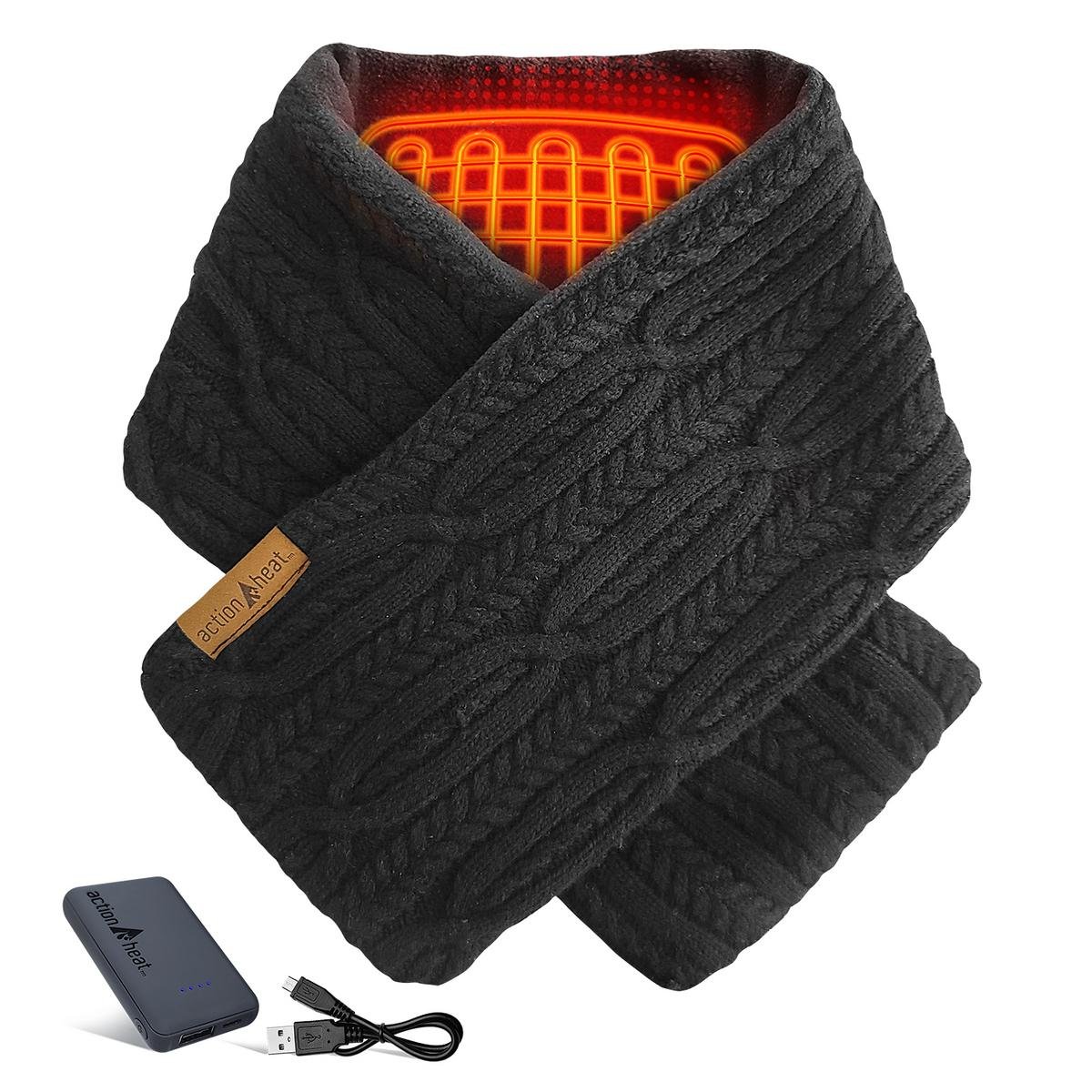 Saip 5V Battery Heated Cable Knit Wrap Scarf - Image 7
