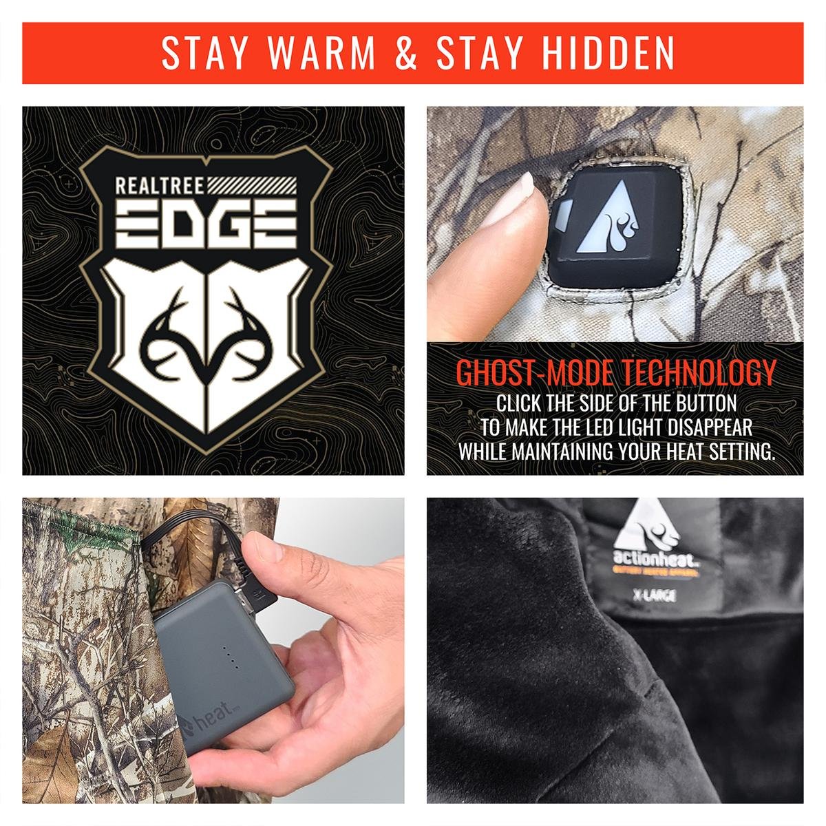 Saip 5V Battery Heated Hunting Hoodie Jacket - Camouflage - Image 5