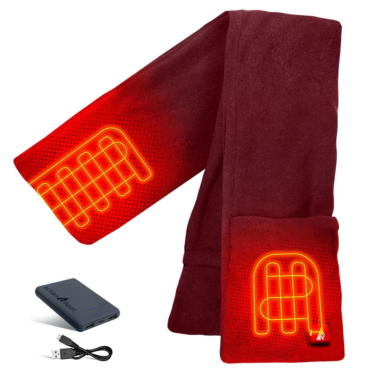 Saip 5V Battery Heated Fleece Scarf with Pockets - Image 17