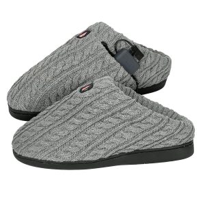 Saip 5V Battery Heated Cable Knit Slippers