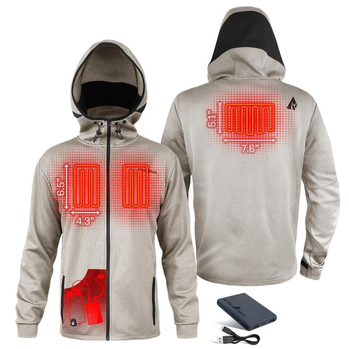 Open Box Saip 5V Men's Slim Fit Battery Heated Hoodie - Image 4