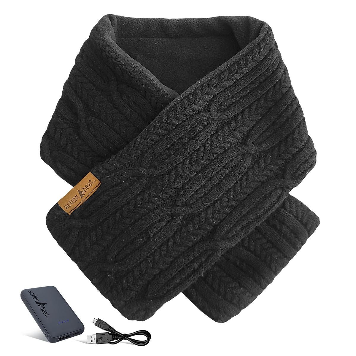 Saip 5V Battery Heated Cable Knit Wrap Scarf - Image 5
