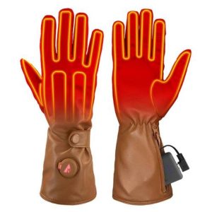 Open Box Saip 5V Women's Battery Heated Leather Dress Glove