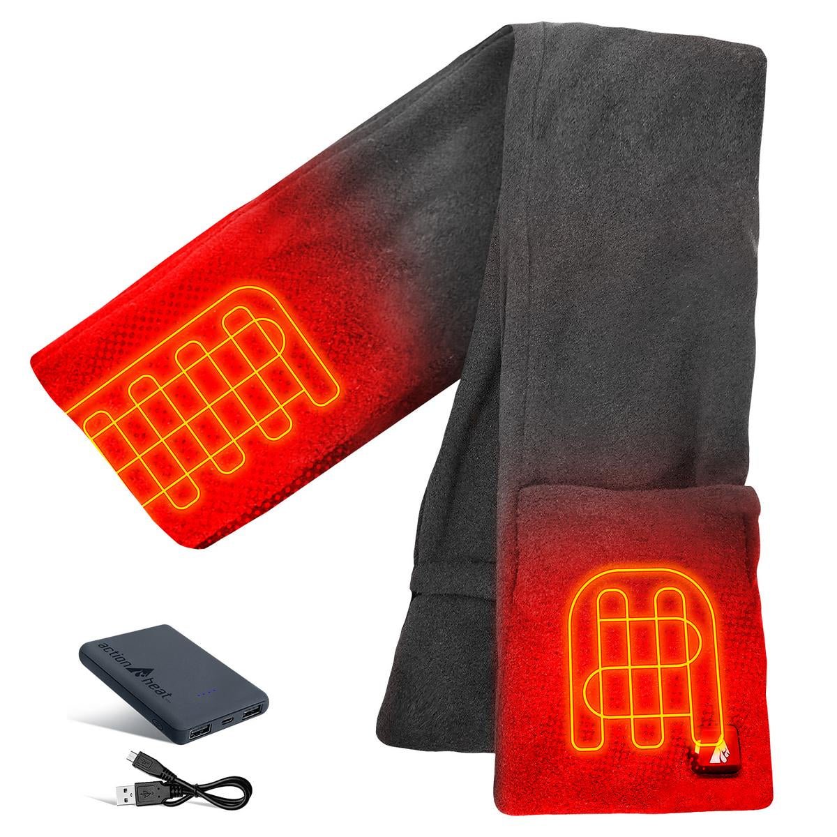 Saip 5V Battery Heated Fleece Scarf with Pockets - Image 12