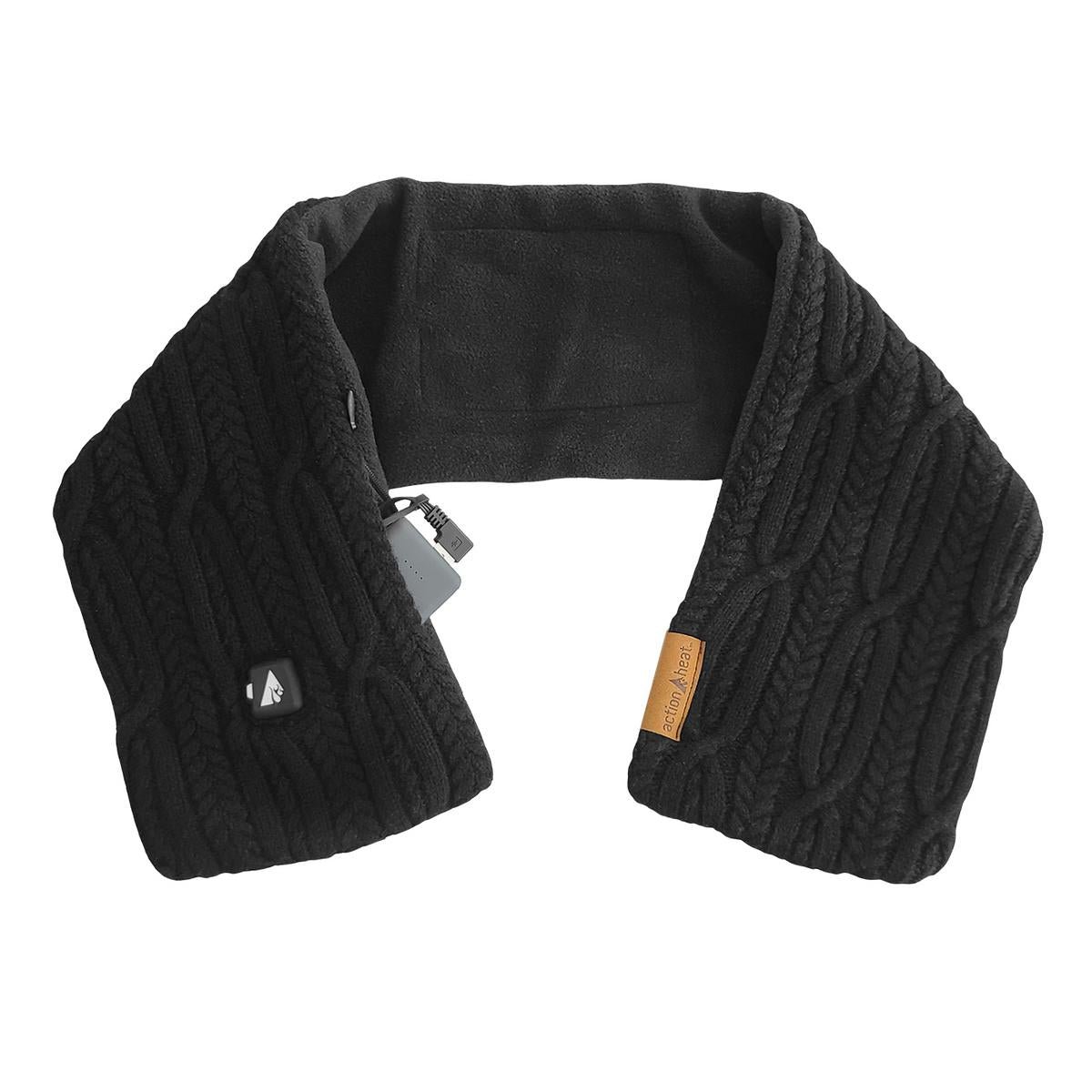 Saip 5V Battery Heated Cable Knit Wrap Scarf - Image 3