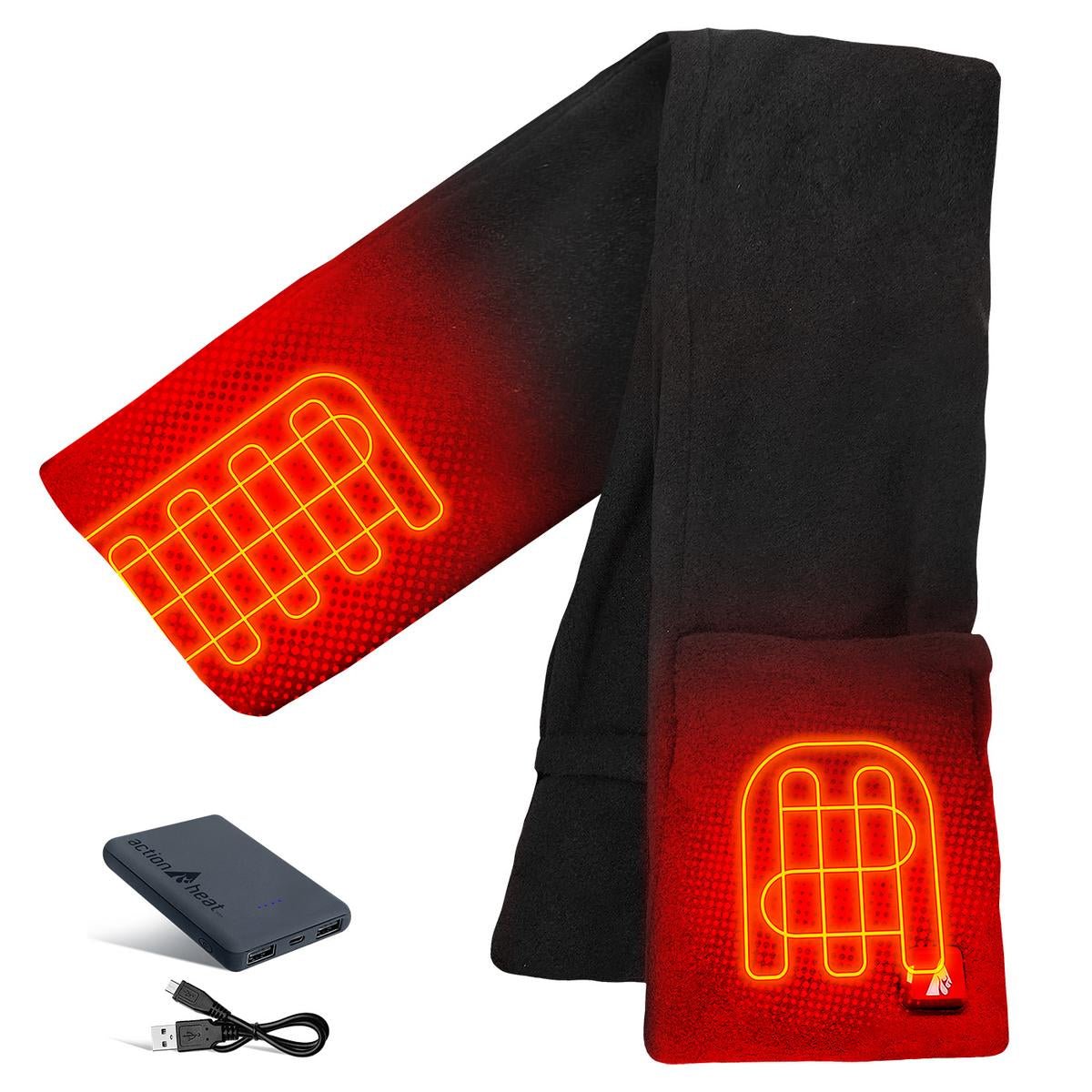 Saip 5V Battery Heated Fleece Scarf with Pockets - Image 3
