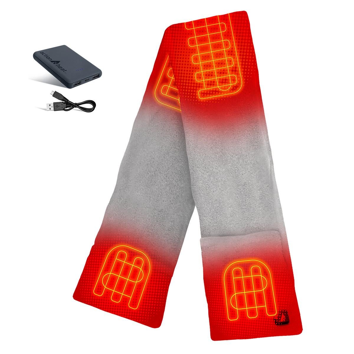 Saip 5V Battery Heated Fleece Scarf with Pockets - Image 25