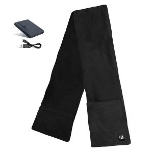 Saip 5V Battery Heated Fleece Scarf with Pockets