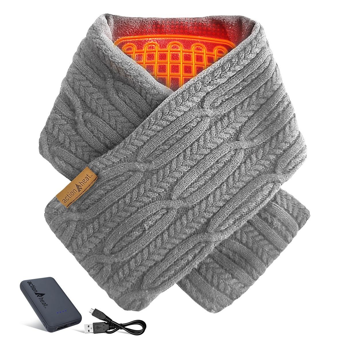 Saip 5V Battery Heated Cable Knit Wrap Scarf - Image 16