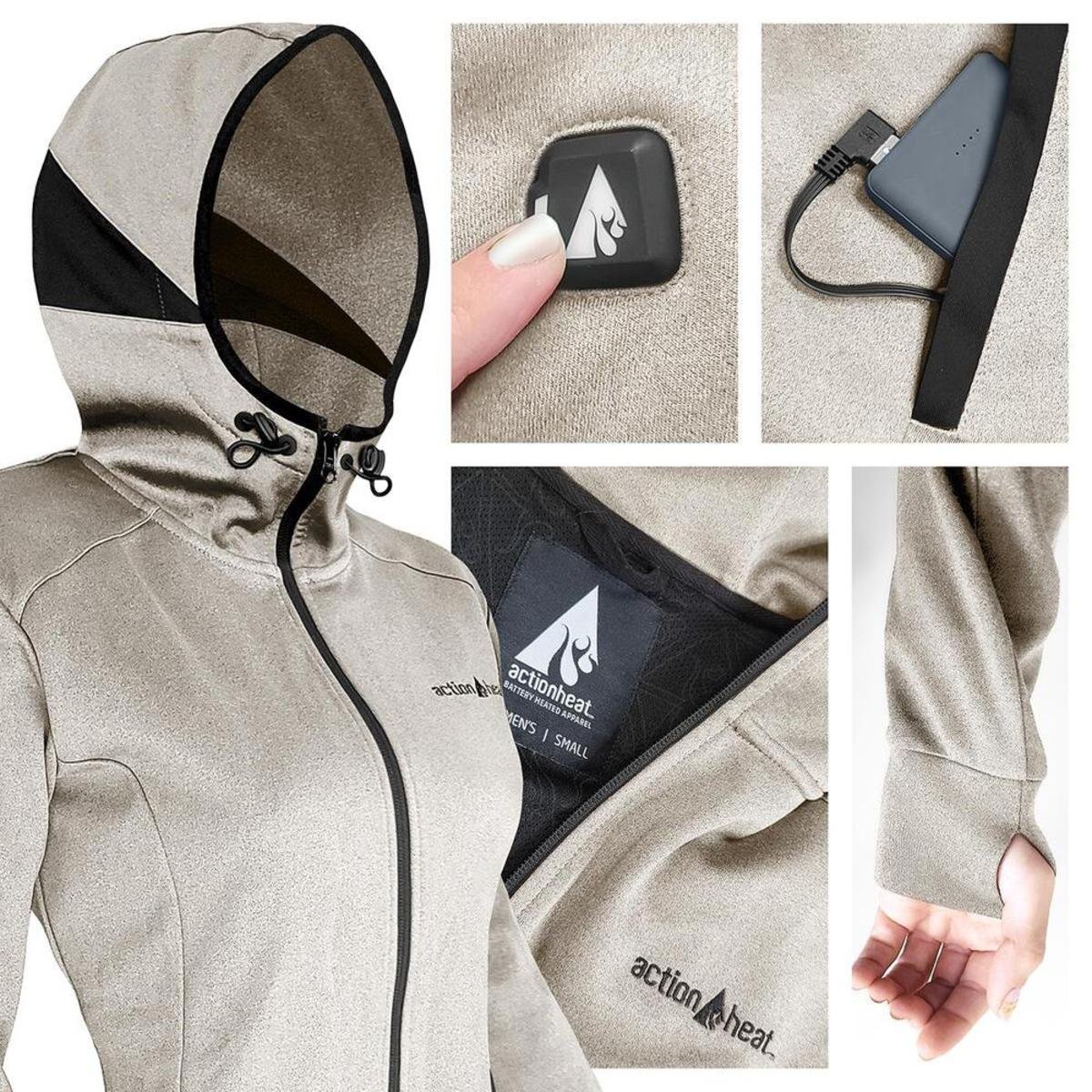 Open Box Saip 5V Women's Slim Fit Battery Heated Hoodie - Image 5