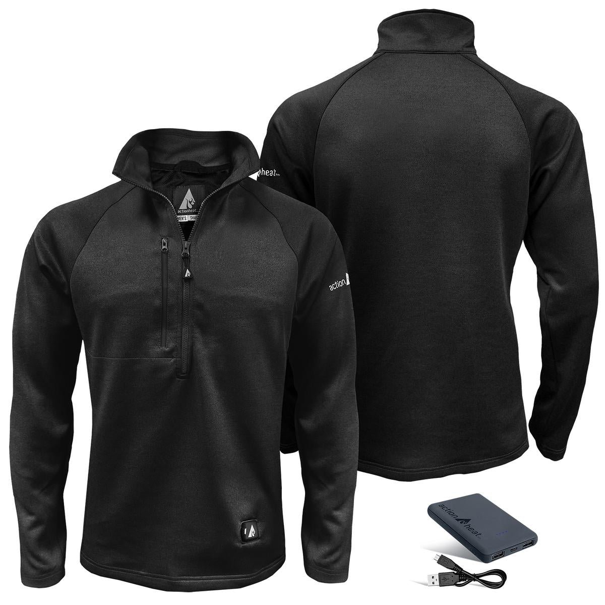 Saip 5V Men's 1/2 Zip Pullover Battery Heated Shirt - Image 12