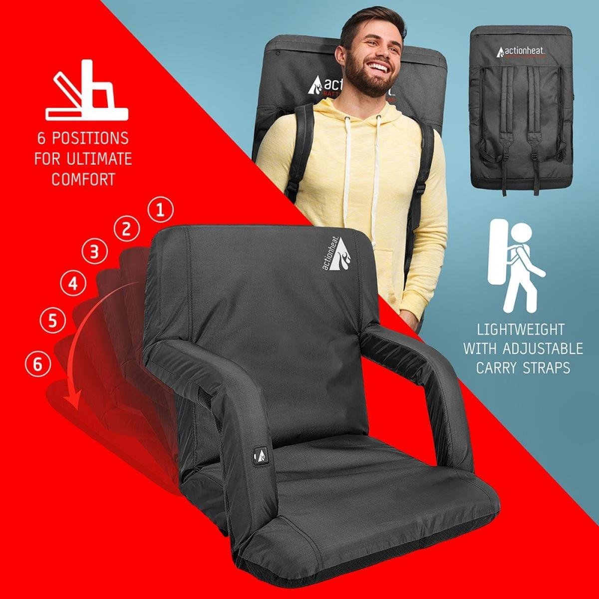 Open Box Saip 5V Heated Folding Bleacher Seat - Image 5