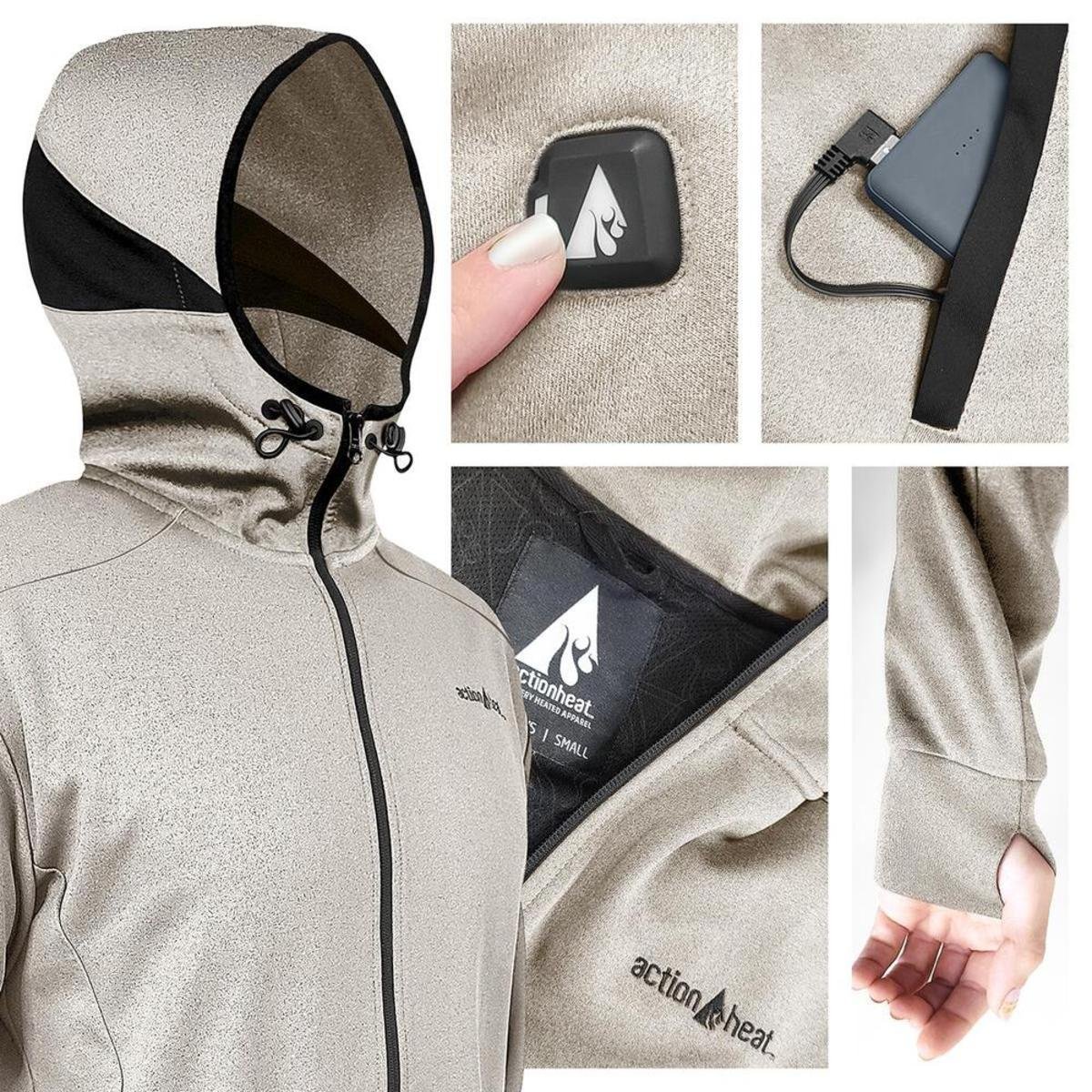 Open Box Saip 5V Men's Slim Fit Battery Heated Hoodie - Image 6