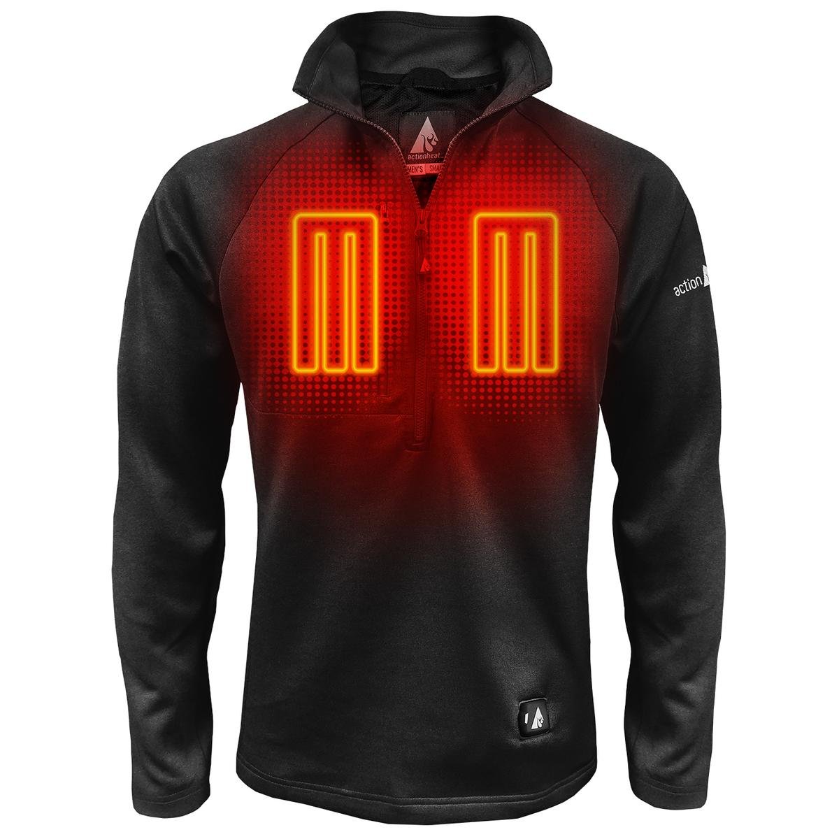 Saip 5V Men's 1/2 Zip Pullover Battery Heated Shirt - Image 19