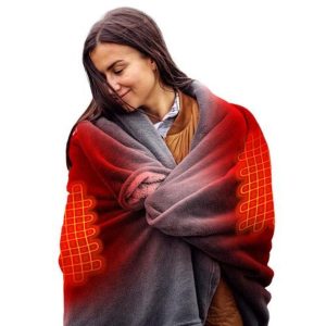 Open Box Saip 7V Battery Heated Plush Throw Blanket