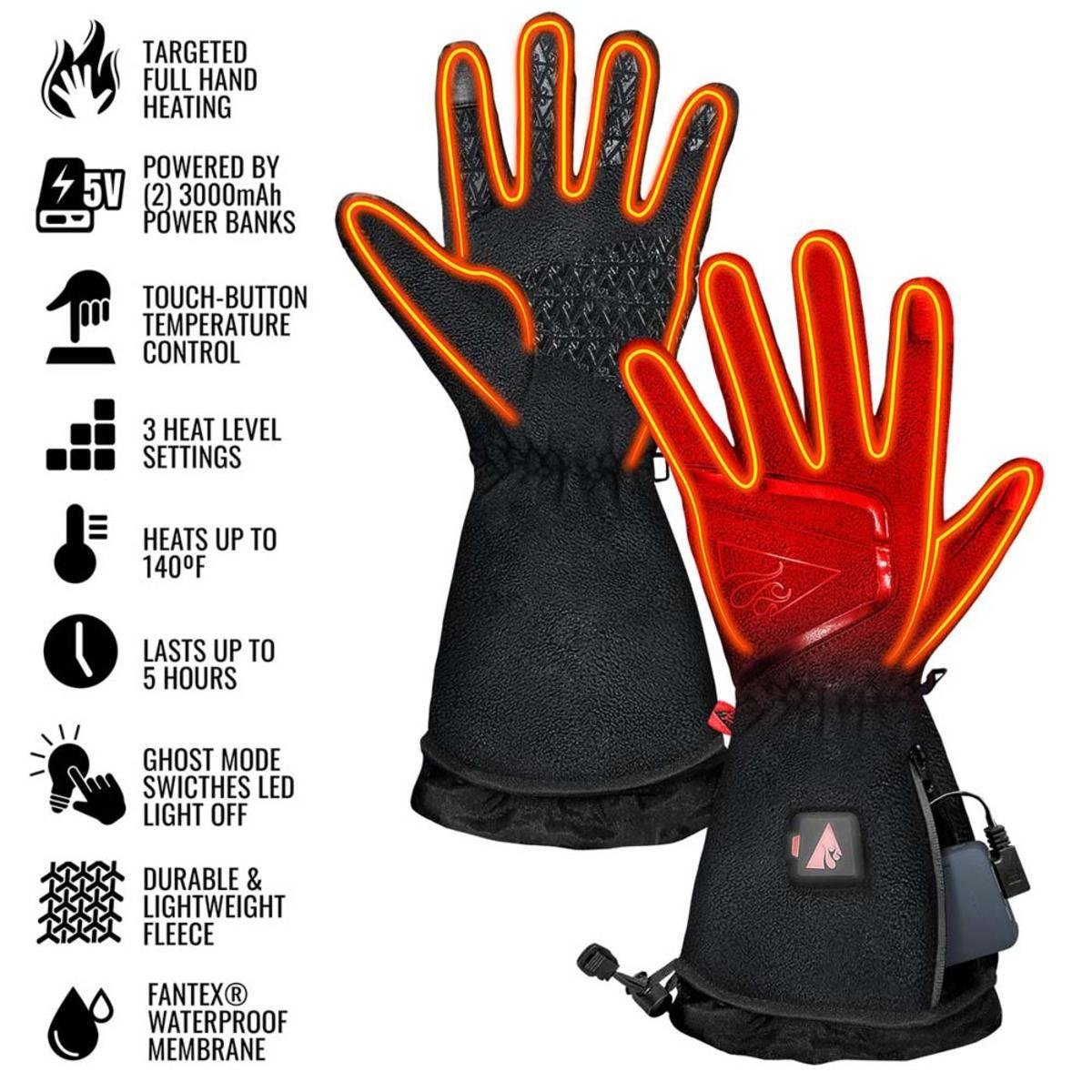 Open Box Saip 5V Women's Slim Fit Fleece Heated Gloves - Image 4