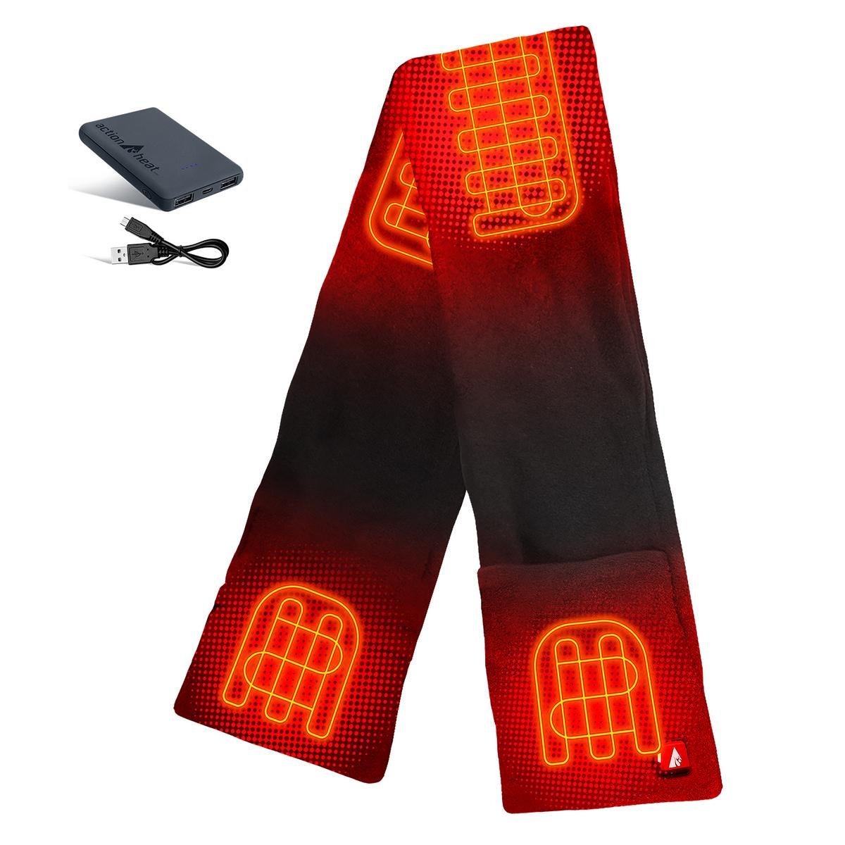 Saip 5V Battery Heated Fleece Scarf with Pockets - Image 2