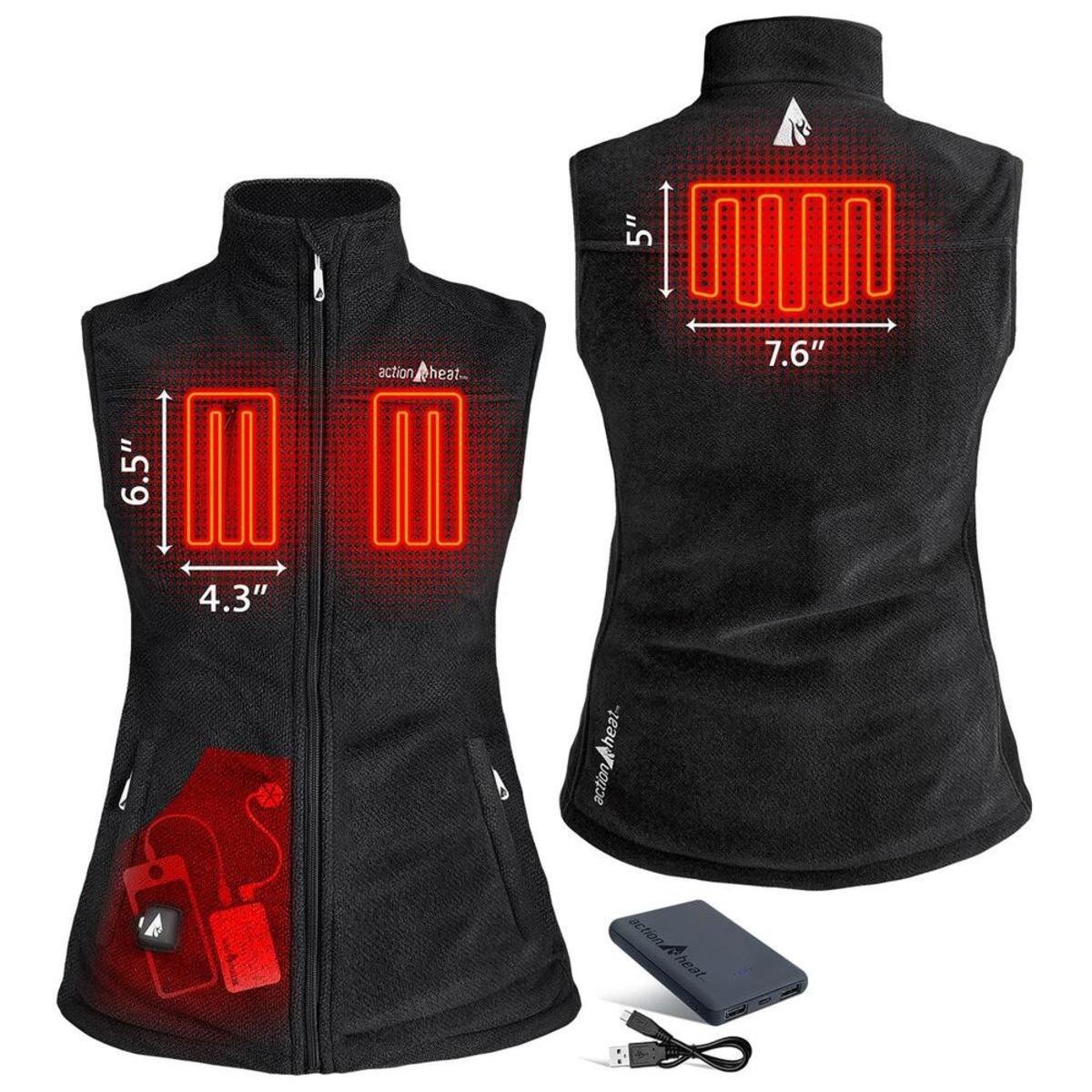 Open Box Saip 5V Women's Performance Fleece Battery Heated Vest - Image 3