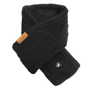 Saip 5V Battery Heated Cable Knit Wrap Scarf