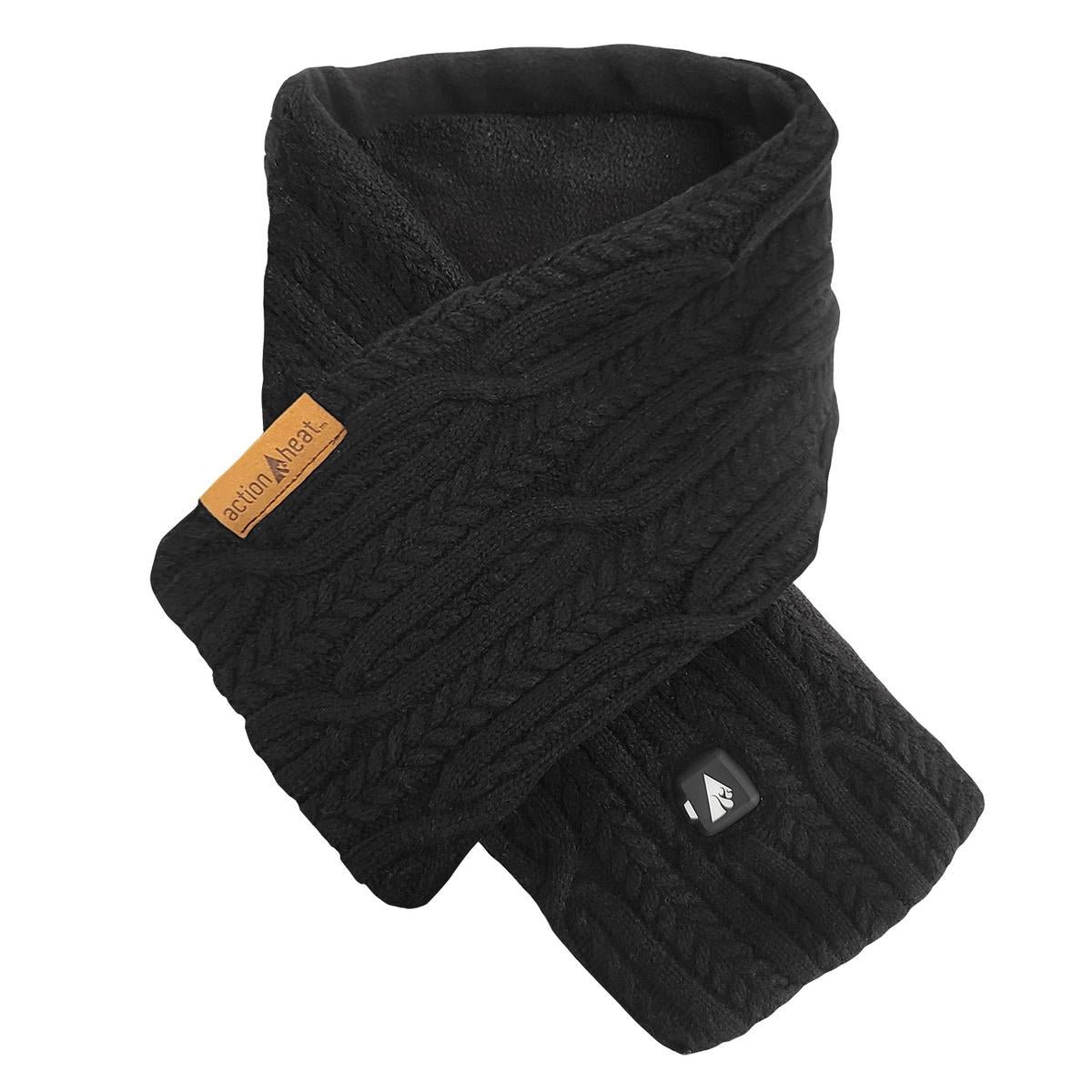 Saip 5V Battery Heated Cable Knit Wrap Scarf