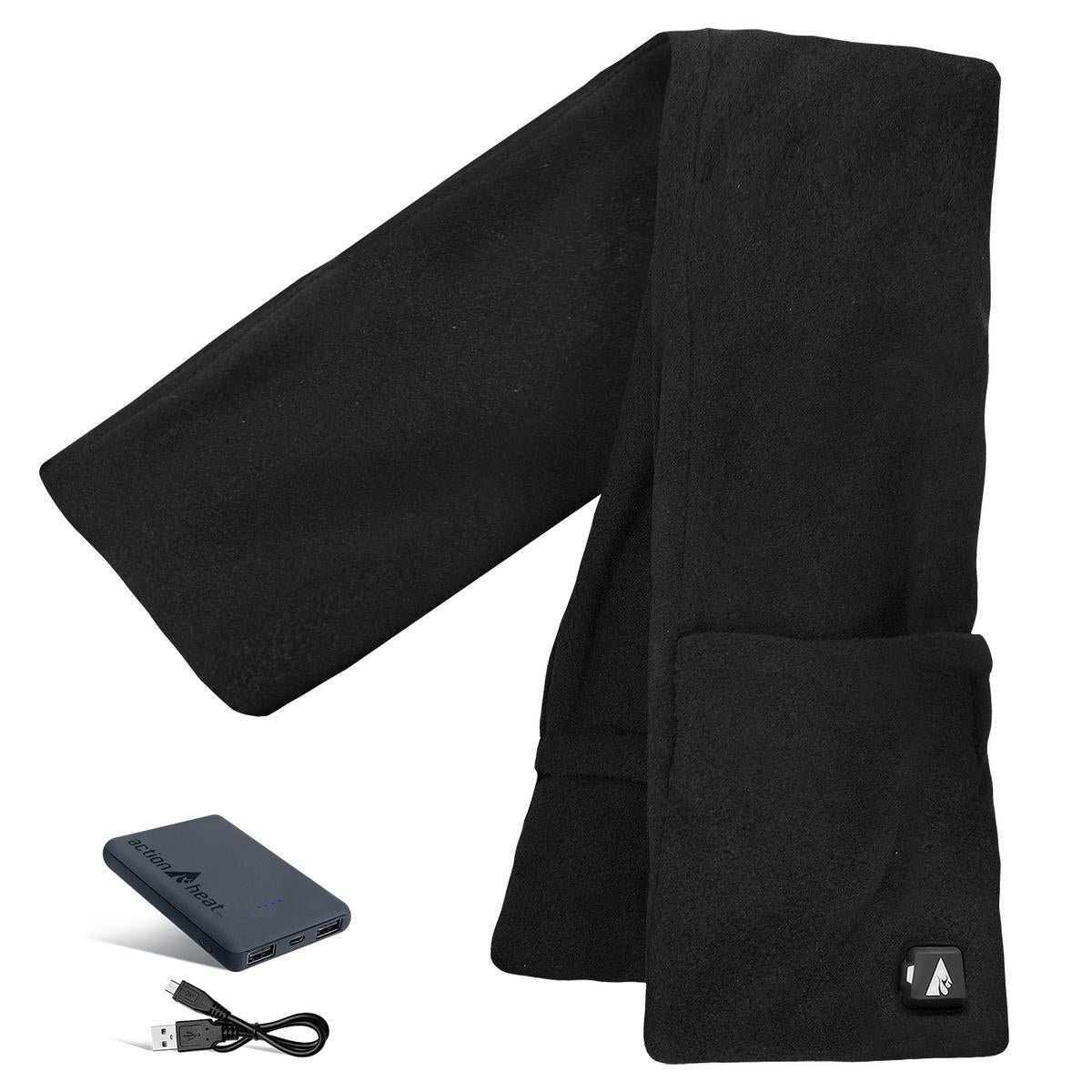 Saip 5V Battery Heated Fleece Scarf with Pockets - Image 4